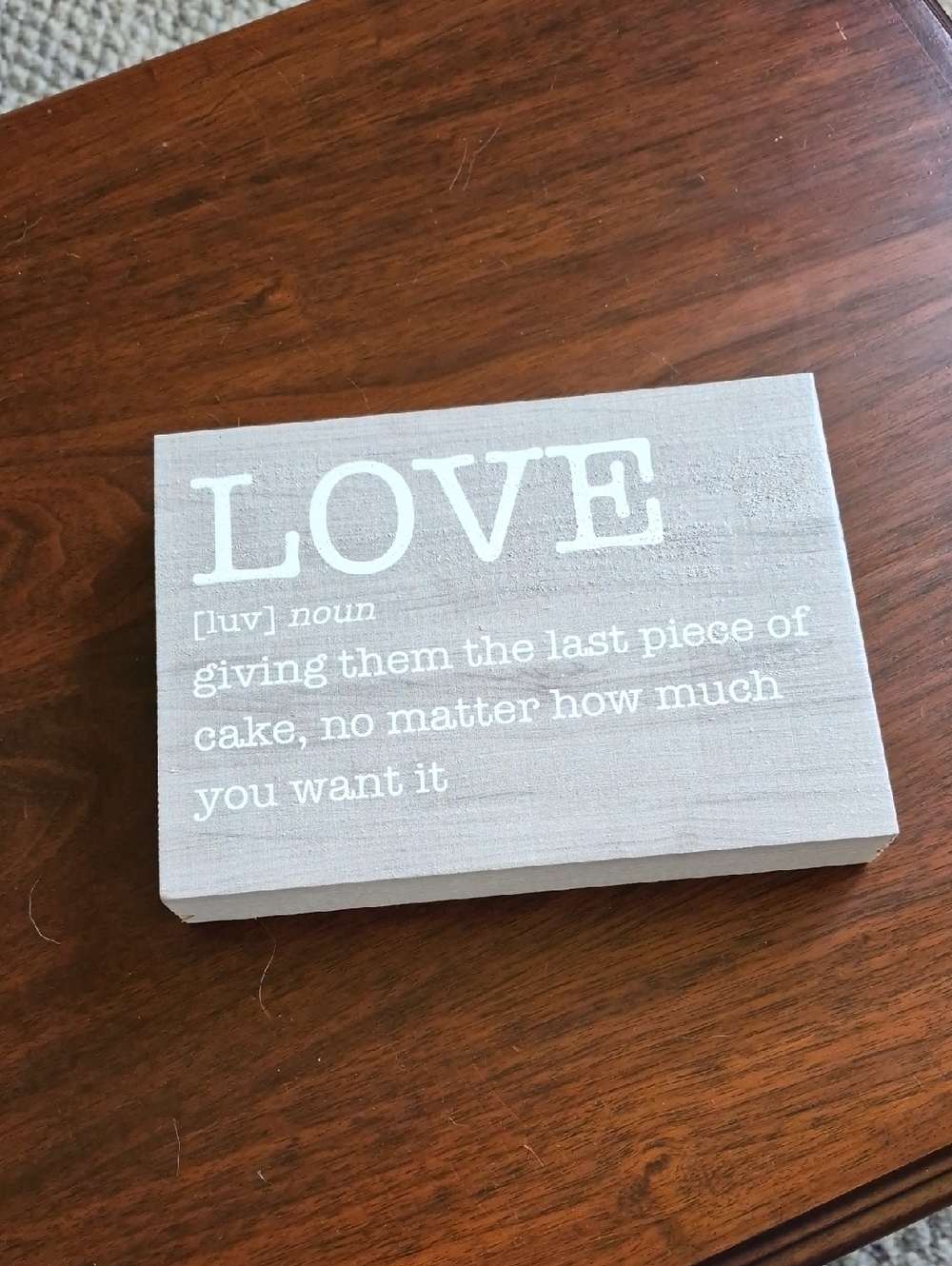 LOVE Wooden Sign - Neutral Gray & White